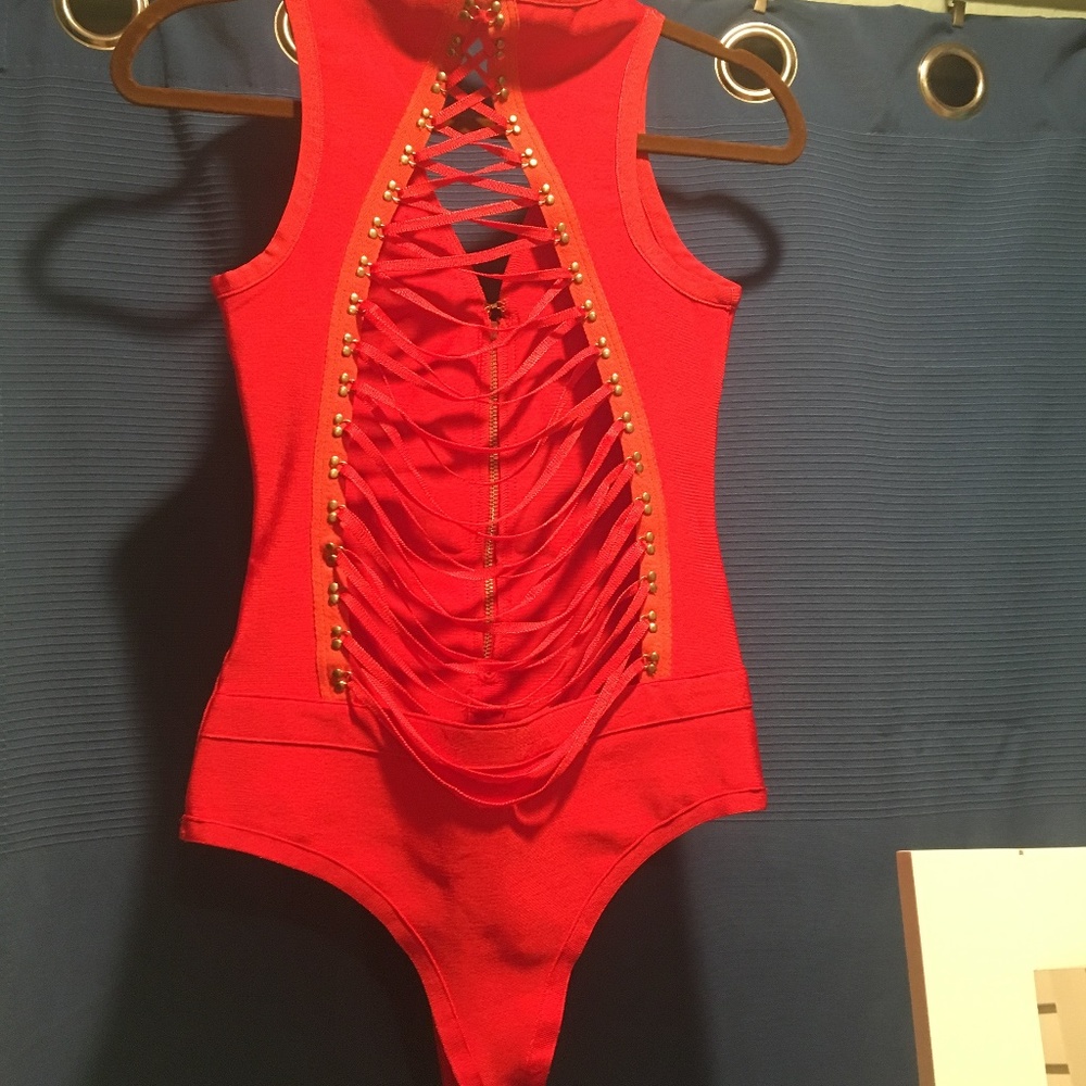 Wow Couture Red one piece bodysuit